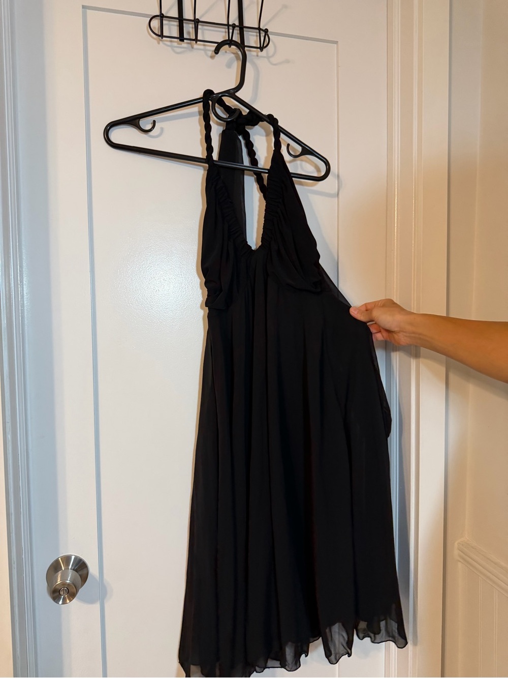 Black Halter Mini Dress - Lightweight Summer Style